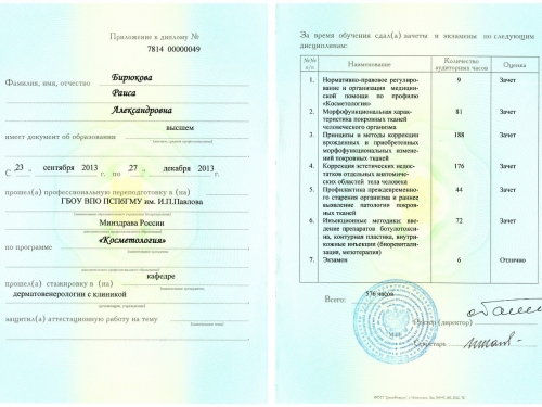 диплом косметология Павлова